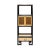 Oriental Black Rim Natural Wood Narrow Storage Display Bookcase Cabinet For Sale