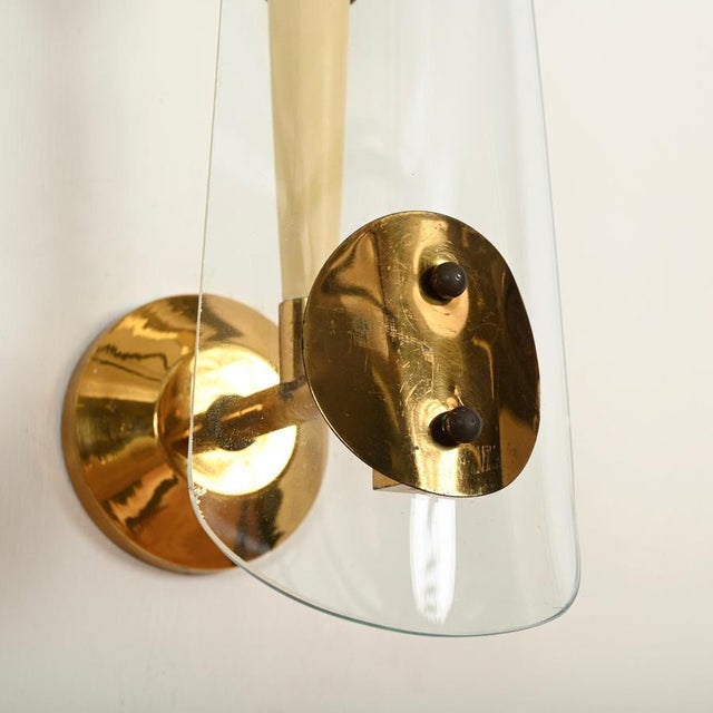 Sconces in Glass, Brass and Cream Metal from Stilnovo, Italy, 1950s, Set of 2 For Sale - Image 14 of 17