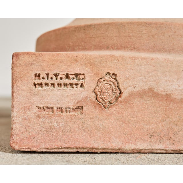 Pair of Tuscan Terracotta Garden Sphere Finials on Pedestals For Sale - Image 16 of 18