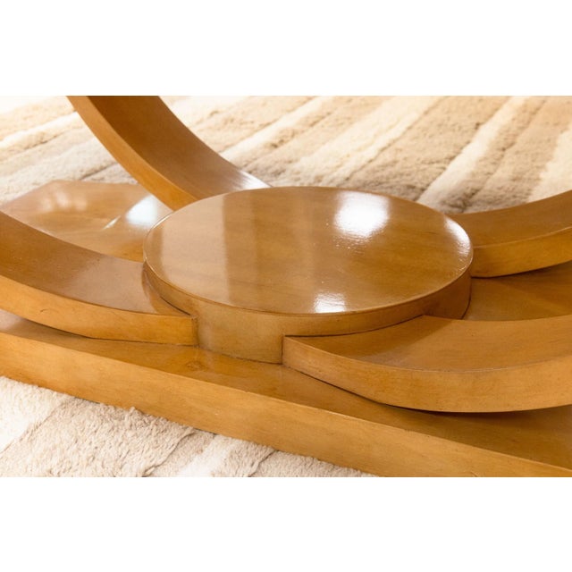 Wood Century Furniture Omni Postmodern Burlwood Lacquered Dining Table With Leaves For Sale - Image 7 of 9