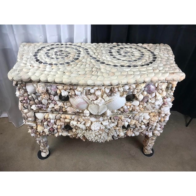Late 20th Century The Siren's Commode: A French Bombe Grotto Seashell-Encrusted Masterpiece For Sale In Phoenix - Image 6 of 8