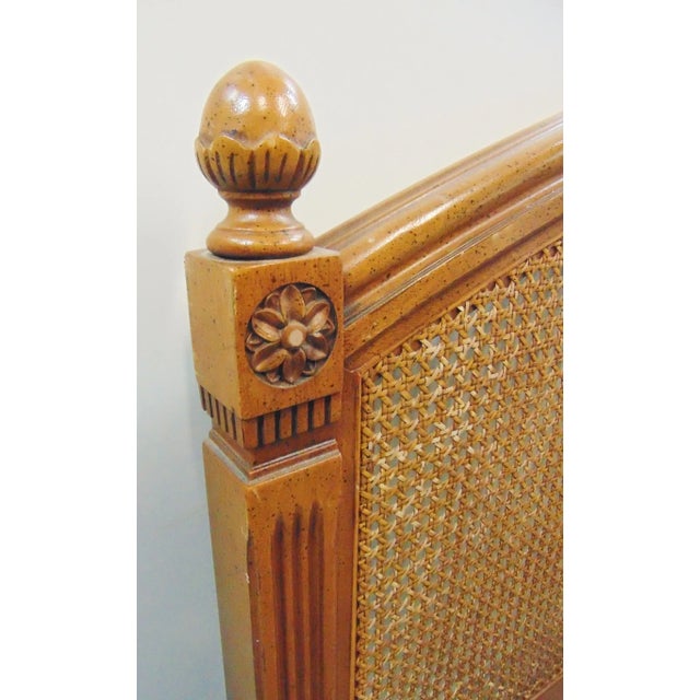 Louis XV Style Fruitwood Caned Full Size Headboard For Sale - Image 4 of 6