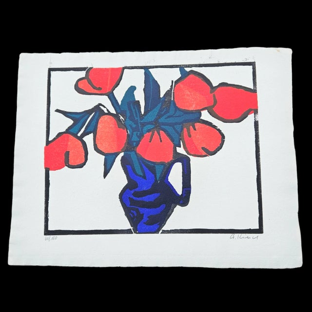 Gernot Kissel, Flowers in a Pot, 1970s, Lithograph For Sale - Image 6 of 6