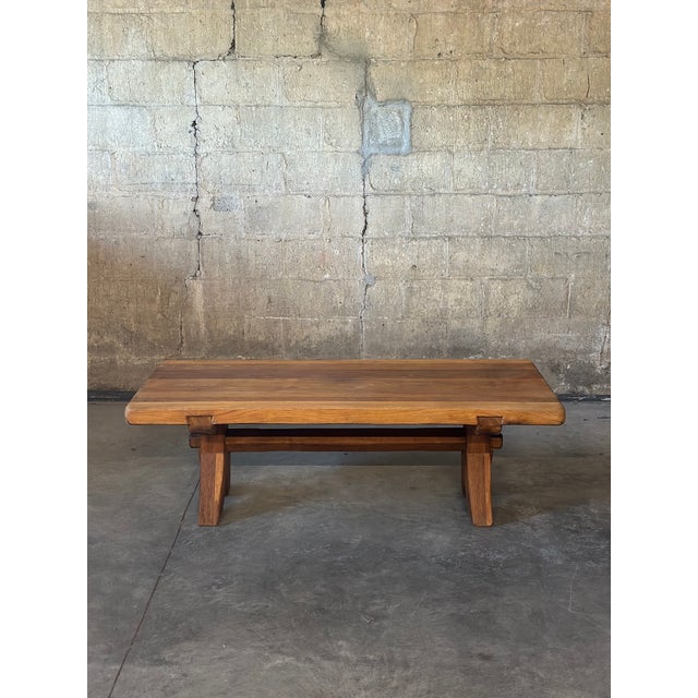 1960s Brutalist Oak Coffee Table by De Puydt For Sale - Image 5 of 12