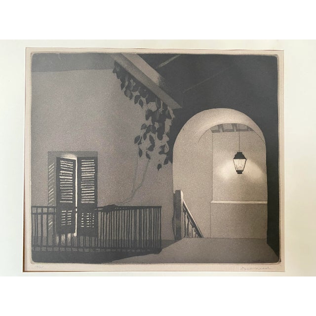 This is a very scarce example of a Doel Reed original aquatint etching. It is pencil signed in the bottom right margin and...