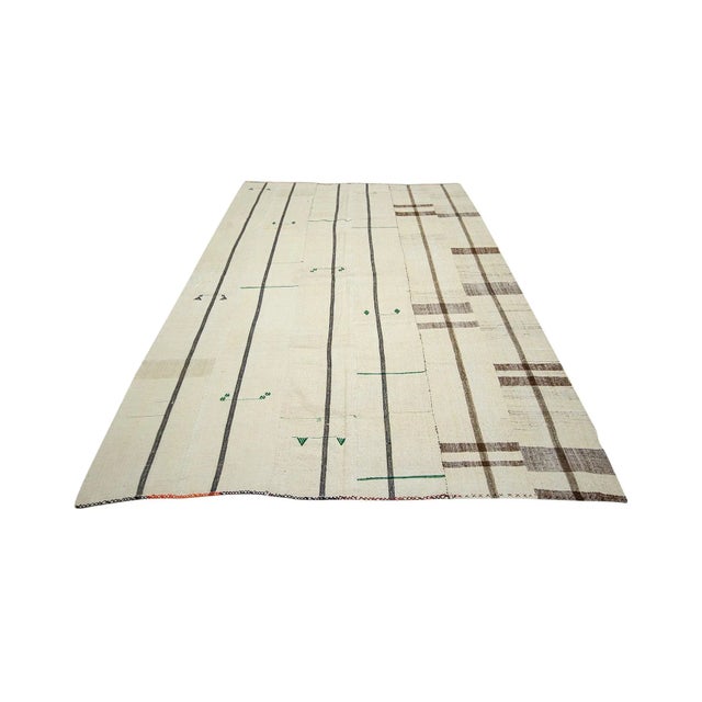 Vintage handwoven decorative kilim rug from Afyon region of Turkey. Approximately 50-60 years old. In very good condition.