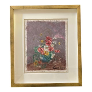 1960s Floral Still Life Pastel P E Pissarro For Sale