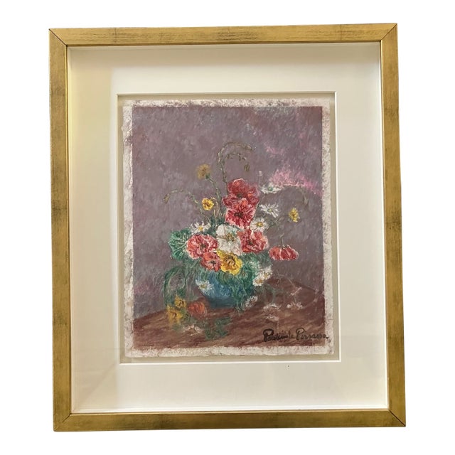 1960s Floral Still Life Pastel P E Pissarro For Sale
