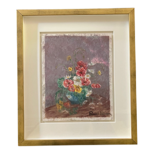1960s Floral Still Life Pastel P E Pissarro