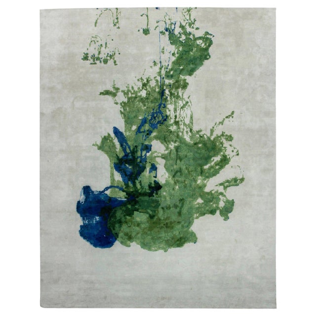 Modern Watercolor Impression Rug – Hand-Knotted Silk & Wool by Doris Leslie Blau For Sale