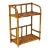 Bent Burnt Bamboo Wall Shelf With Woven Split Wood Platforms Two Tier 1970's For Sale