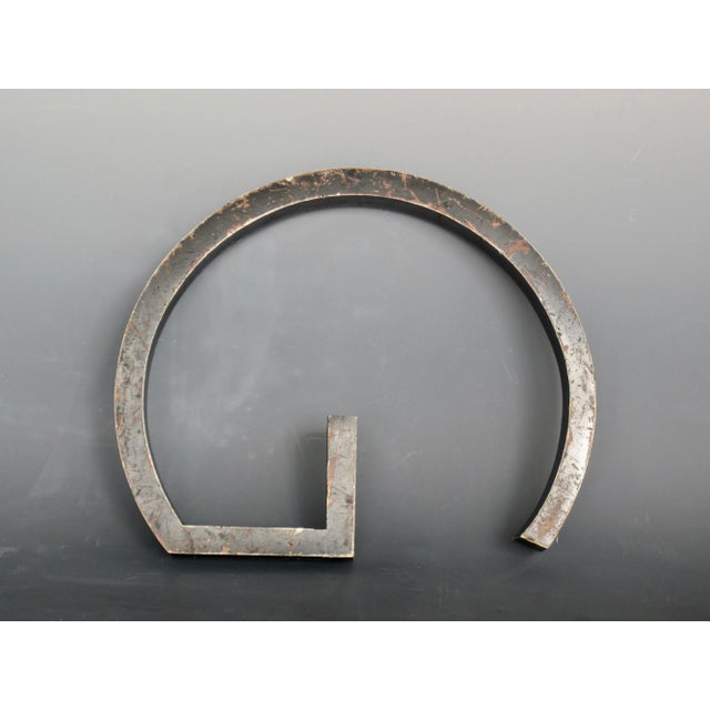 Weathered black solid metal letter G emblem. Four screw holes on reverse for mounting. A lot of character from the patina...