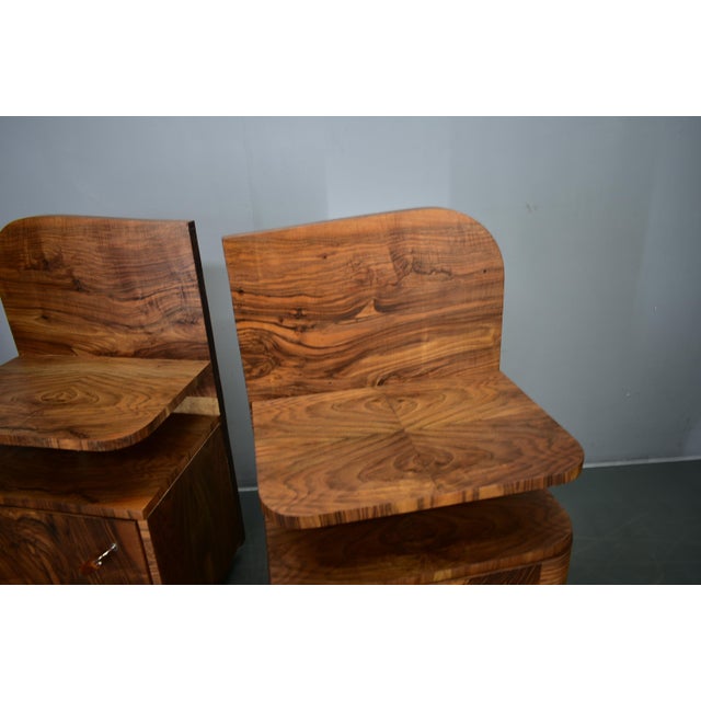 Art Deco Bedside Tables, Czechoslovakia, 1932s, Set of 2 For Sale - Image 3 of 18