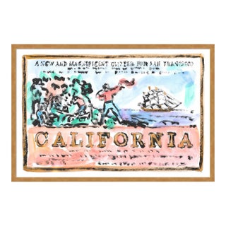 California New and Magnificent by Anne-Louise Ewen in Gold Frame, Large Art Print For Sale