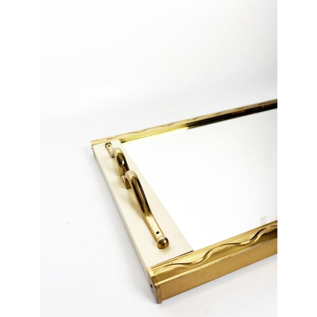 Gilt Metal and Mirror Tray, France, 1960s For Sale - Image 4 of 11
