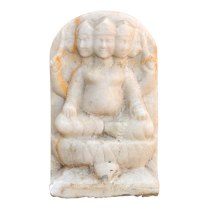 Antique White Marble Indian Deity Sculpture