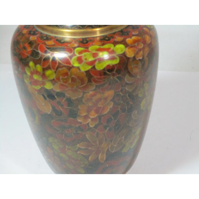 1960s Vintage Chinese Cloisonne Floral Vase For Sale - Image 6 of 9