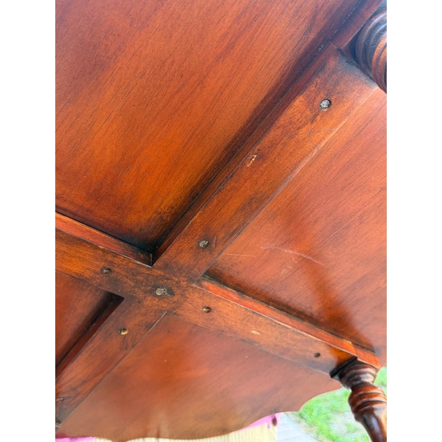 Vintage French Style Two-Tier Parquetry Side Table With Brass Gallery For Sale - Image 12 of 13