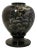 Hand Etched Black Marble Vase For Sale