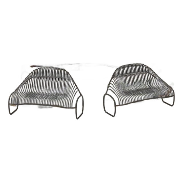 Steel Bench With Beautiful Lines For Sale