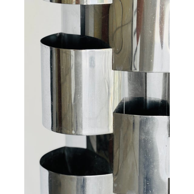 1970s 1970s Mid Century Modern Curtis Jere Polished Steel Floor Lamp For Sale - Image 5 of 13