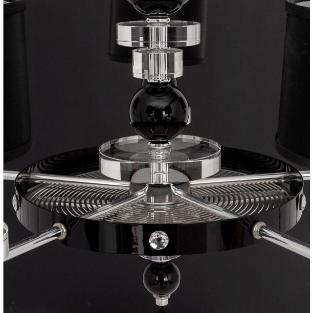 Postmodern Black, Chrome and Acrylic Chandelier For Sale In New York - Image 6 of 9