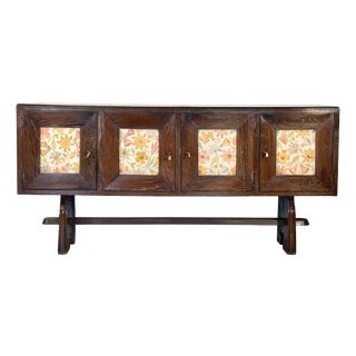 Rustic Chestnut Wood Sideboard, 1940s For Sale