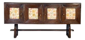 Rustic Chestnut Wood Sideboard, 1940s