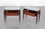 Pair of wooden nightstands with a shaped silvered glass top and a central drawer with a veneered front. Made by Dassi...