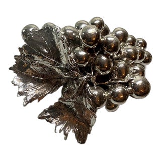 Laminato Ag Silver-Plate Grape Cluster Sculpture For Sale