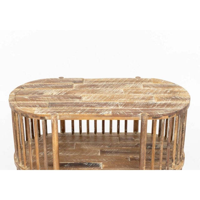 Mid-Century Modern Two-Tier Wood Console Table For Sale - Image 3 of 9