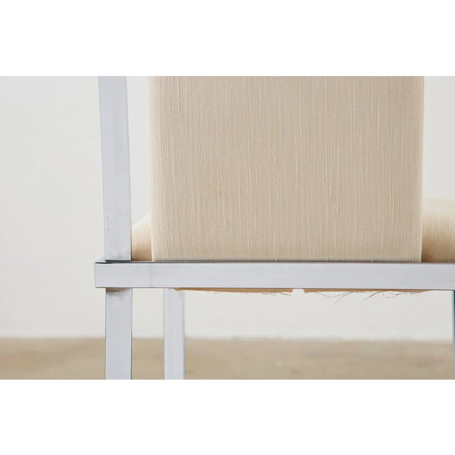 Set of Six Pierre Cardin Flat Bar Chrome Dining Chairs For Sale - Image 10 of 13