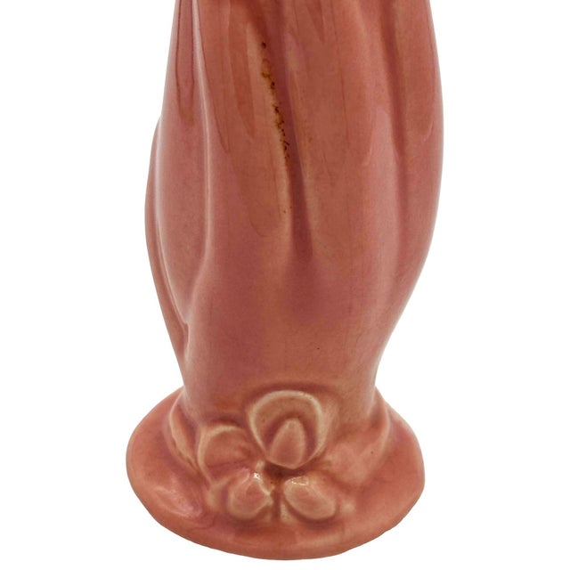 1950s 6"Tall Pink Maroon Mid 20th Century "Alc" Vase by Lorle Pottery For Sale - Image 5 of 6