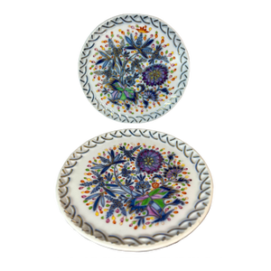 Antique Meissen, Germany Hand Painted Porcelain Side Plates- Set of 2