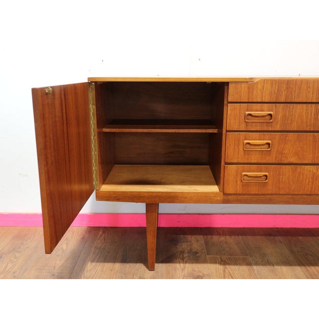 1960s Mid Century Modern VIntage Teak Credenza Sideboard by Beautility Danish Style For Sale - Image 12 of 14