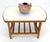 Bamboo Rattan Side End Table Mid Century Modern c1970s White Laminate Top MINT For Sale - Image 12 of 16