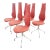 Mid-Century Modern Coral & Silver Dining Chairs Theo Häberli Switzerland 1960s - Set of 6 For Sale