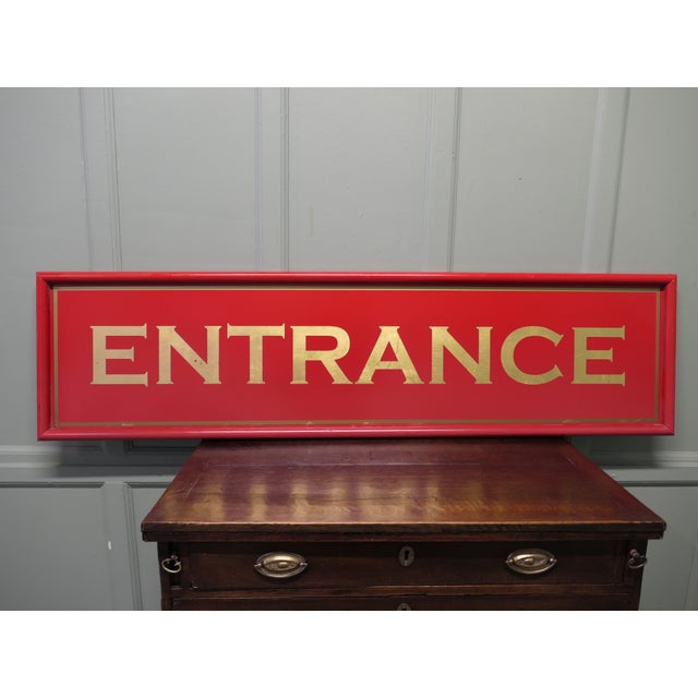 5.5 ft Long Entrance Sign Prominent Welcome Board This large bright hand painted sign is painted in gold leaf and made in...