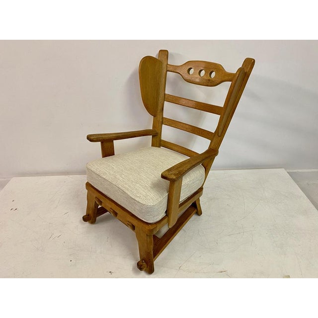 Dutch Brutalist Armchair in Oak, 1960s For Sale - Image 4 of 17