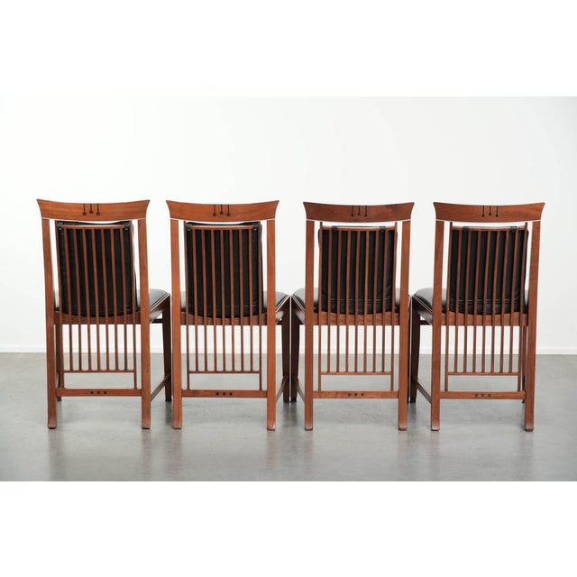 Art Deco Decoforma Series Dining Chairs in Black Cowhide Leather and Wood from Schuitema, Set of 4 For Sale - Image 4 of 18