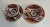 American 2 Antique Gaudy Welsh Tea Cups and Saucers - Burnt Orange Blue White Porcelain - Matching Pair For Sale - Image 3 of 5