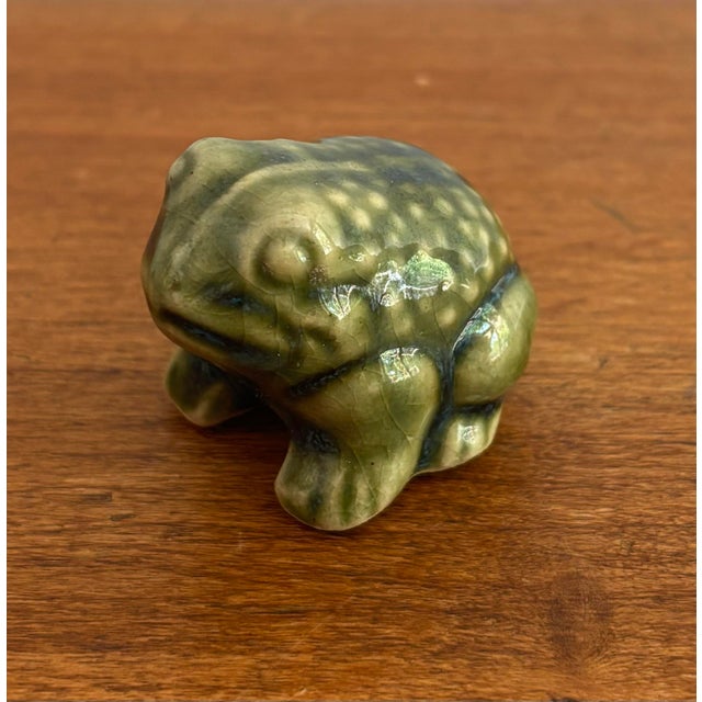 Ceramic Late 20th Century Tiny Ceramic Frog Figurine For Sale - Image 7 of 7