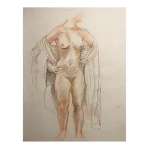 1990s Ron Yrabedra Standing Female Nude