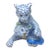 Herend Porcelain Lion Cubs Playing Figurine Blue Fishnet For Sale