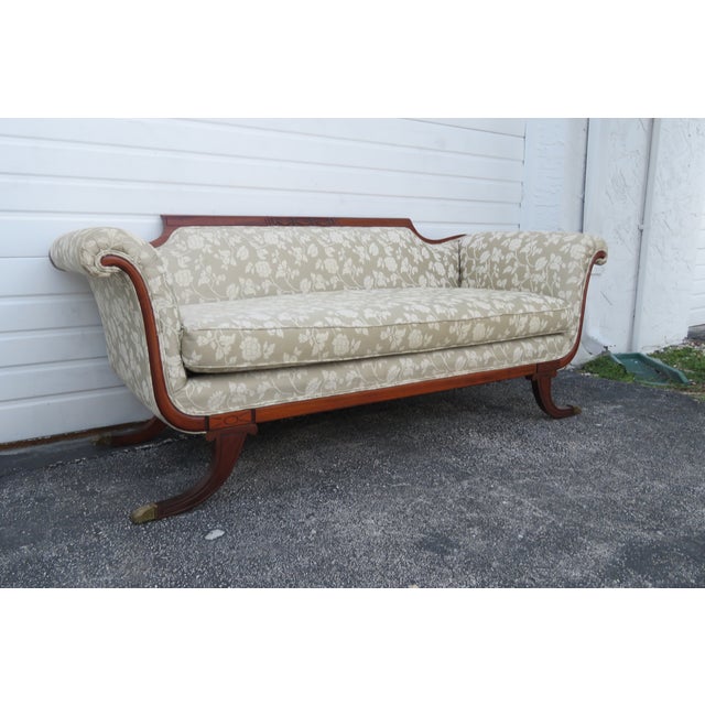 Duncan Phyfe 1940s Mahogany Hand Carved Tapestry Sofa Couch Chairish