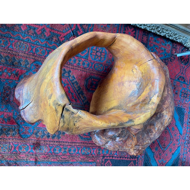 Abstract Free Form Burled Wood Sculpture Plant Stand Modern For Sale - Image 4 of 12