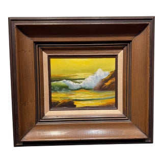 “Seascape” by Carfe Oil on Canvas 1974 For Sale