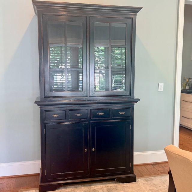 English English Two Piece China Cabinet For Sale - Image 3 of 16