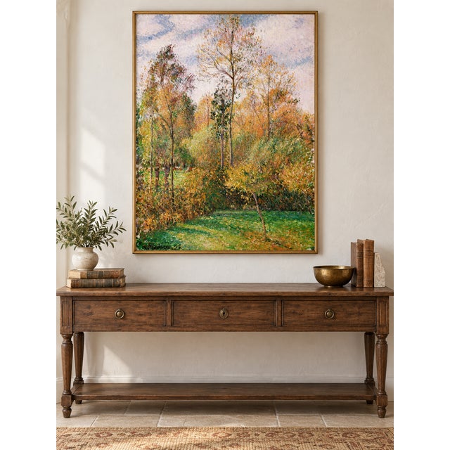 French Vintage French Impressionist Art Print – Golden Autumn Trees by Pissarro, 24" X 32" For Sale - Image 3 of 9