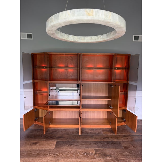 An exceptional and unusually substantial vintage Belgian Modern illuminated wall system, manufactured in Belgium for RVC /...